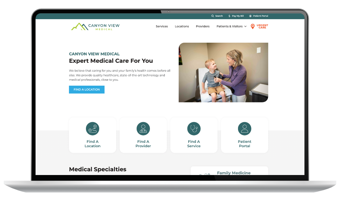 Fuel Marketing website redesign for Canyon View Medical